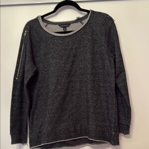 Rock & Republic Gray Sweatshirt with Zipper Accents